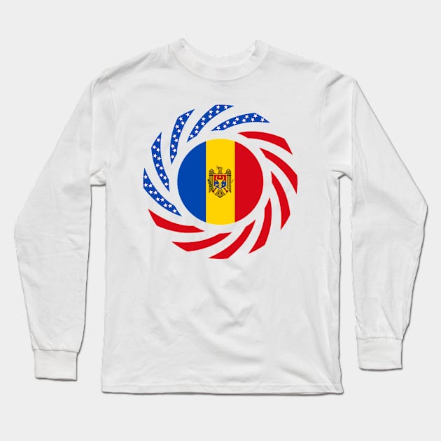 Moldovan American Multinational Patriot Flag Series Long Sleeve T-Shirt by Village Values